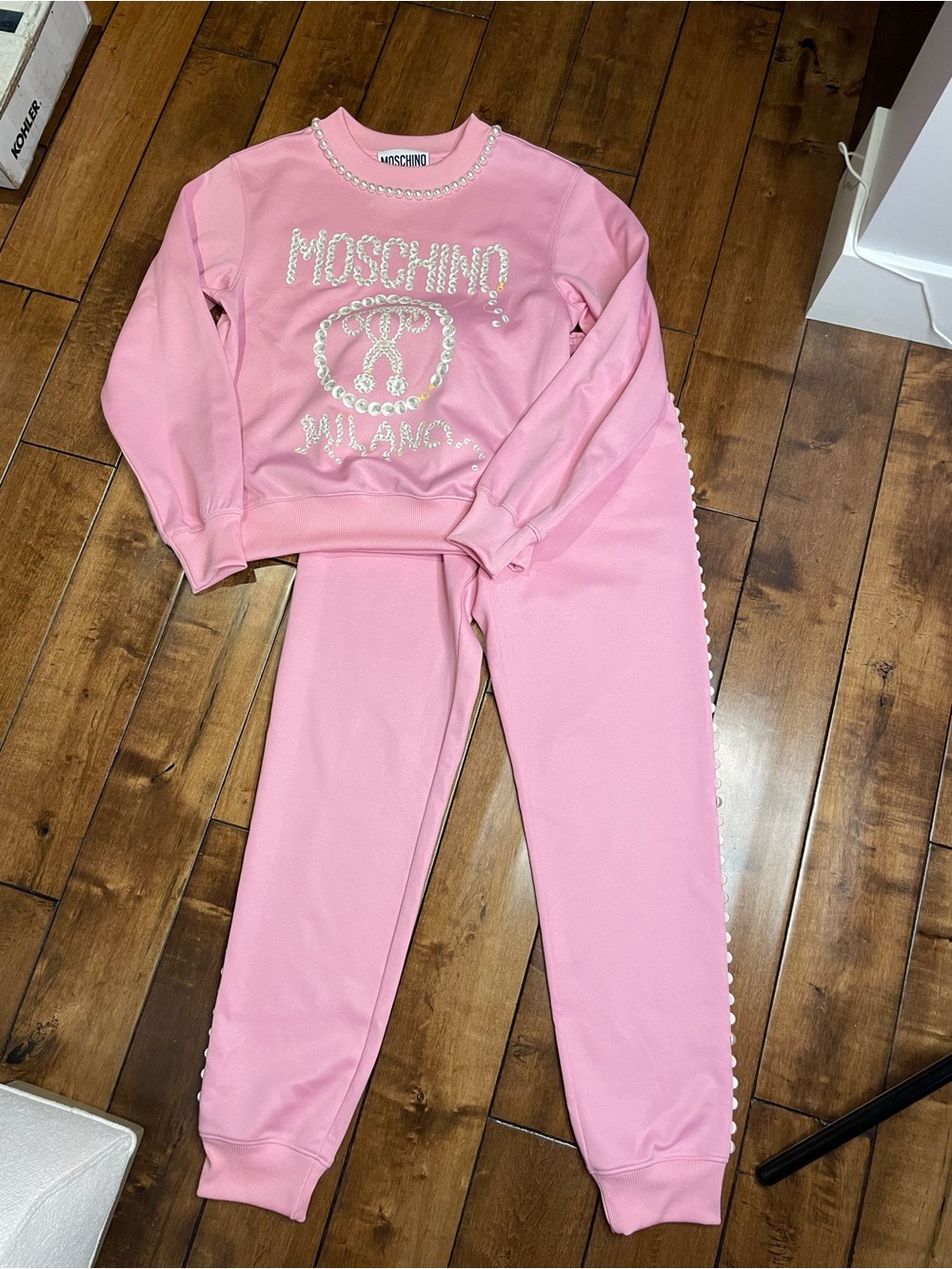 Moschino Women’s Pearl Embellished Jogging Set